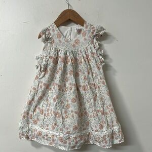 White Smocked Ruffled Sundress with Flutter Sleeves